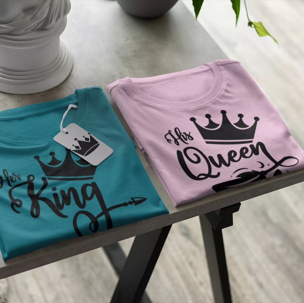Hand Printed Couples King/Queen Tshirts